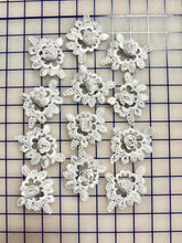 Non-Metallic Applique - White 3D Rose Design By the Dozen
